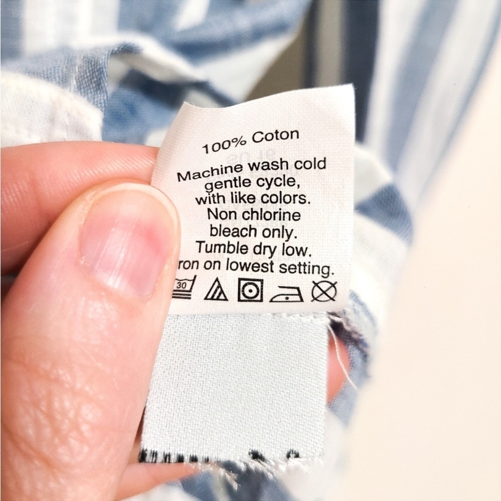 Madewell Blue & White Striped OVERSIZED Button Down Top - Picture 7 of 7